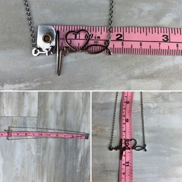 Heartbeat Stethoscope Heart EKG Stainless Nurse Bar Necklace Silver Rose Gold - Picture 15 of 15